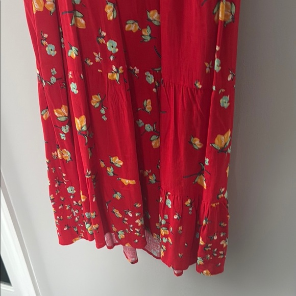 Lauren Conrad Red Sleeveless Dress with Lemon 🍋 Pattern Size XS NWT - Picture 3 of 8